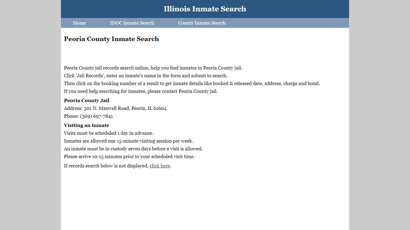Peoria County Inmate Search