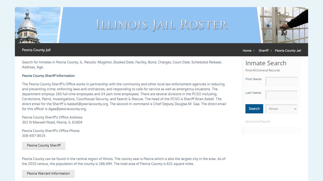 Peoria County Jail | Jail Roster Search